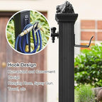Freestanding Garden Water Column, Antifreeze Water Fountain Post, Hose Holder with Double Outlet Faucet for Villa Courtyard Camping(114cm/44in) - Image 4
