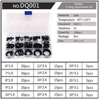 PCP NBR Rubber Sealing O-Rings OD 6mm-35mm CS 1mm 1.5mm .9mm 2.4mm 3. Gasket Replacements Kit 94-225pcs/set S3(DQ001 x1),Assorted o Rings - Image 2