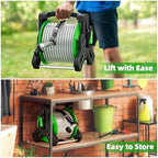 SPECILITE Portable Garden Hose Reel with 75ft Heavy Duty 304 Stainless Steel Water Pipe, Wall Mount Lightweight Winder Combo with Nozzle for Outside, Yard, Patio - Image 7