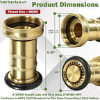 2 Inch Fire Hose Nozzle Brass NPSH/NPT Nozzles 108GPM 100PSI - Image 2