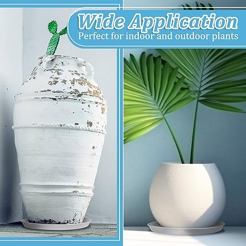 Eccliy 6 Pack Plastic Plant Saucer, Round, 16 Inch, White - Image 7