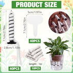 80 Pack Self Watering Spikes with Wick Rope and Label, Spiral - Image 2