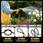 Garden Hose 125 ft Non-Expandable, Flexible Water Hose, Lightweight Hose with 10-Function Nozzle for Yard, Portable, Leak Proof, All-Weather Water Pipe for Outdoor, Car Wash, RV, Lawn - Image 3