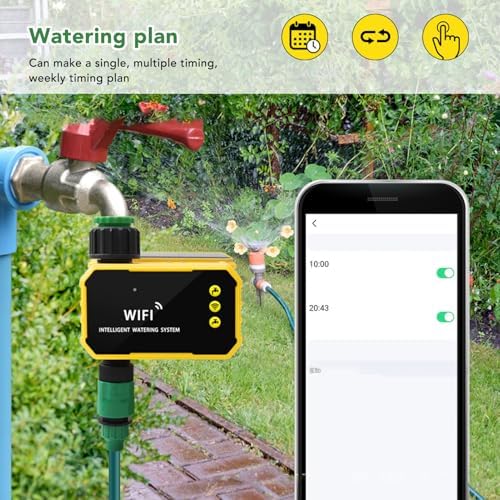 Zunate Sprinkler Timer, Solar Sprinkler Valve Timer for Garden Hose, Outdoor Automatic Irrigation Controller with Rain Delay Automatic Irrigation System Controller for Yards - Image 3