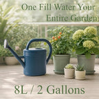 AUNMAS 8L Watering Can Large Capacity Long Spout Thickened Plastic for Home Garden Use with Precise Watering Minimal Drips Sturdy Reinforced Body Even Water Blue - Image 3