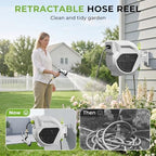 Retractable Garden Hose Reel, 1/2 Inch x 75ft, Wall Mounted Hose Reel - Image 2