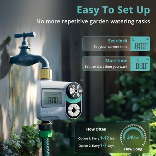 QUOBAS Brass Sprinkler Timer, Programmable Water Hose Timer for Garden Hose - Image 2