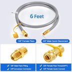GasSaf 6FT 3/8" ID Natural Gas Hose, Natural Gas Grill Hose with Quick Connect Fitting Suitable for Weber Grills, Blackstone Griddles, Generator, Patio Heater - CSA Certified - Image 2
