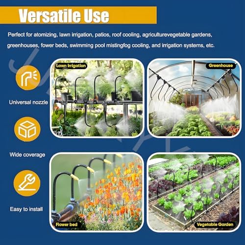 Garden Watering for Raised Beds,Adjustable Bendable Nozzle Copper Sprayer,with Smart Irrigation Controller,for Outdoor Plants, for Garden, Yard, Lawn, Greenhouse (50M/164FT+Controller) - Image 7