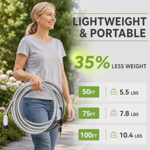 SPECILITE Expandable Metal Garden Water Hose 50 FT with Adjustable Nozzle - Image 5