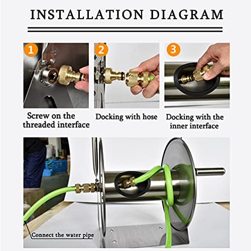 Stainless Steel Garden Hose Reel - Wall/Floor Mounted, 100ft Hose Capacity, Multi-Purpose Metal Water Hose Reel. - Image 6