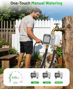 [All-New 2027] 2 Zone Ball Valve Sprinkler Timer Brass Inlet, Low-Pressure Starts at Zero Pressure, Unistyle Water Timer for Garden Hose, Rain Delay, Manual Control, Automatic Irrigation Hose Timers - Image 6