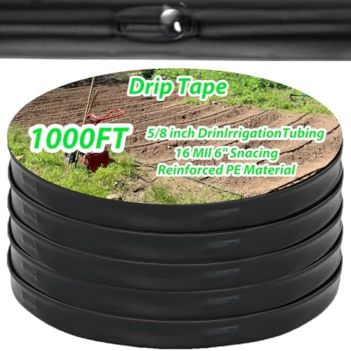 1000ft 5/8 Inch Drip Tape 6" Spacing Roll 16 Mil Irrigation Hose Garden Watering Tube Line Automatic Equipment for Garden Irrigation System Flower Patio Lawn Hose by Unknown