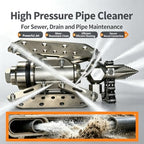 Sewer Jetter Nozzle Rotating Drain Cleaning Nozzle with Cutting Chains & Wing Blades, High Pressure Drain Jetting Nozzle for City Sewer Pipe Clog Removal，QP6197 115L/min 150bar NPT 3/8'' - Image 6