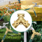 Garden Hose Splitter, 2 Way Y Connector Faucet Diverter, 3/4 Inch Copper - Image 3
