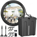 Ausic Portable Misting System, Outdoor Water Misters for Outside Patio Umbrella Cooling with Rechargeable Water Pump (Consecutive 8Hrs), 9L Bucket, 26FT Hose, for Tailgating, Camping, Canopy, Sport by Ausic
