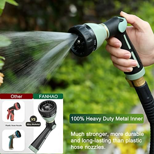 FANHAO Heavy Duty Garden Hose Nozzle, Metal Hose Sprayer Easy Thumb Control - Image 5