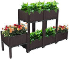 Raised Garden Beds, Planter Box, Self-Watering Plastic Planter for Indoor Outdoor Vegetables, Fruits, Potato, Flowers (6 Pcs) - Image 5