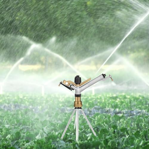 Long Range Sprinkler, 1.5" Lawn Sprinklers, Sprinklers for Yard Large Area Irrigation Watering Spray Gun, Agriculture Farm Irrigation Impact Sprinkler - Image 7