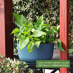 Dexceder 9.8 Inch Self Watering Hanging Planter (2 Pack, Deep Blue) - Image 6