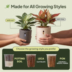 Self Watering Planters, 6 Inch Pot with Water Reservoir, Nylon Wick & Clear Inner Pot, Bottom Water System | Large Self Watering Pots for Indoor & Covered Outdoor Plants | White | Pack of 4 - Image 6