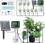 Lewisia Solar Automatic Drip Irrigation Kit with Timer and Water Sensor for 15 Potted Plants Self Watering System DIY Plant Waterer Auto-Irrigation Set for Garden Raised Beds Patio Greenhouse - Image 3