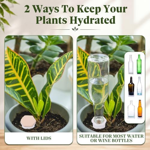 6 Pack Terracotta Watering Spikes with Lids and 3 Shovels Plant Watering Devices Wine Bottle Automatic Plant Slow Release Self Planting Stakes for 8”-12” Pots(7.09 x 1.97 x 1.97 Inches) - Image 4