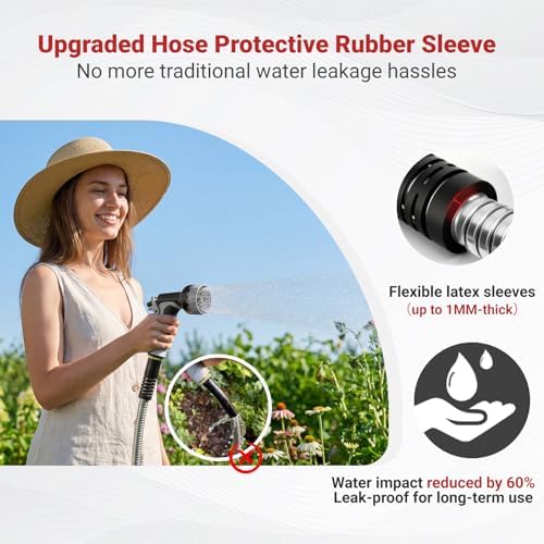 Lefree 150ft Stainless Steel Garden Hose with 10 Function Spray Nozzle - Image 3