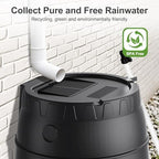 45 Gallon Rain Barrel with Stand for Gutter Rainwater Collection, BPA-Free Water Storage Barrel with Mesh Screen, Spigot and Overflow Valve for Garden Watering and Outdoor Use - Image 2
