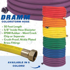 Dramm ColorStorm Premium Rubber Garden Hose – 50 ft Heavy Duty 5/8" Water Hose – Kink Resistant, Crush-Proof Nickel-Plated Couplings – Made in USA - Red - Image 4