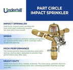 Underhill Impact Sprinkler Head for Yard, Lawn, Garden, Heavy Metal, Irrigation, Watering System, 3/4-Inch Part Circle, Brass, 48-Foot, SI075P - Image 3