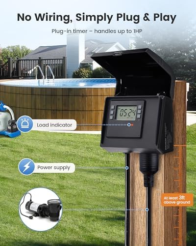 SURAIELEC Digital Pool Timer for Above Ground Pool, NEMA L5-20R Twist-Lock - Image 2