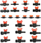 20pcs Drip Irrigation Mini Valve 4/7 3/8/10/12/16/20 /25mm Pipe Garden Tap 1/2 quot; 3/4 Male Thread Water Hose Barb Connector(R) by Unknown