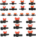 20pcs Drip Irrigation Mini Valve 4/7 3/8/10/12/16/20 /25mm Pipe Garden Tap 1/2 quot; 3/4 Male Thread Water Hose Barb Connector(T) by Unknown