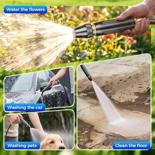 2026 New Heavy Duty Adjustable High Pressure Hose Nozzle, Home High Pressure Car Wash Water Gun, Portable High Power Hose Sprayer for Washing Car Patio Driveway Yard Watering Plants (3, Pagoda) - Image 5