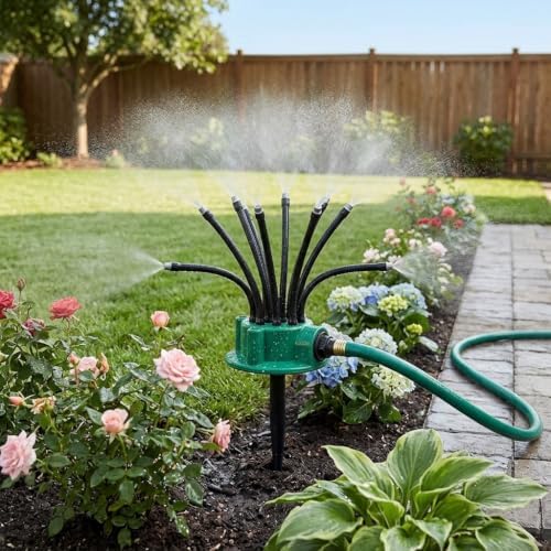 360-Degree Flexible Lawn Sprinkler with 12 Adjustable Watering Tubes - Image 3