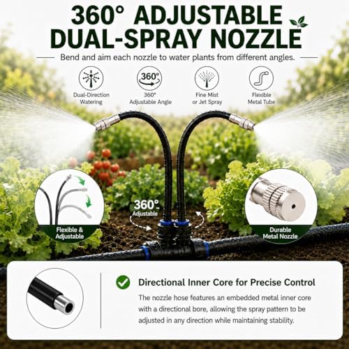 50FT High-Flow Irrigation System for Garden, 12mm Main Tubing,30 Nozzles - Image 3
