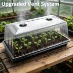 5 Pack 1020 Plant Tray with Tall Dome (7.3 inch), Plastic Flat Seed Starter Tray with Humidity Domes, Heavy Duty 1020 Trays with Lid, Durable Carrying Seedling Starting Tray for Planting (Black) - Image 6