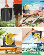 Ausic Portable Misting Fan, 9L 10-inch Outdoor Mist Fans for Outside Patios Cooling, 20000mAh Rechargeable Battery Fan with Water Box, 3 Strong Winds, 3 Spray Mister, Camping/Beach Summer Essentials - Image 5