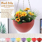 Zopeal 16 Pack 8" Colorful Self Watering Hanging Planters for Plants - Image 4