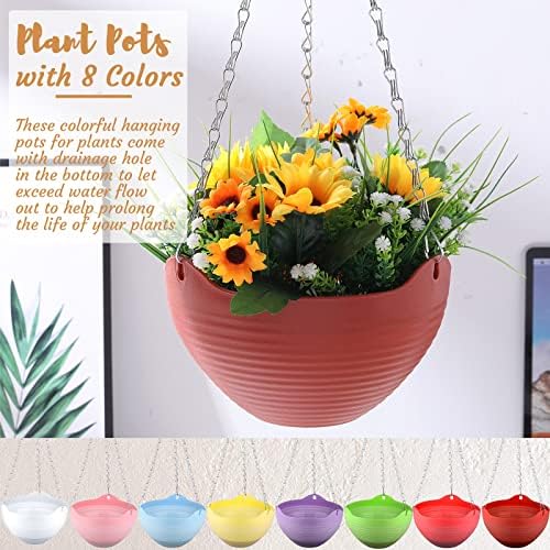 Zopeal 16 Pack 8" Colorful Self Watering Hanging Planters for Plants - Image 4