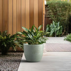 Kante Accent Round Bowl Mint Green Concrete Planter 14" Dia, Outdoor - Image 4
