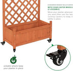 2 Trellis Raised Garden Bed with Wheels, Lattice Privacy Screen - Image 7