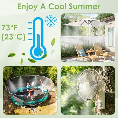 Gugxiom 75FT/23M Misters for Outside Patio, with 23 Mist Nozzles+3/4" Brass Adapter, Outdoor Misters for Patio Cooling, for Garden Patio Backyard Greenhouse Horse Corral (23 Meters (75 ft)) - Image 4