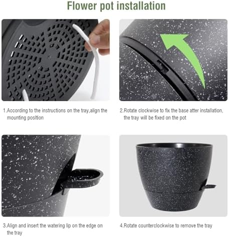 WSMKSZ 12/10/9 inch Self Watering Pots for Indoor Outdoor Plants, Set of 3 - Image 4
