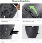WSMKSZ 12/10/9 inch Self Watering Pots for Indoor Outdoor Plants, Set of 3 - Image 4