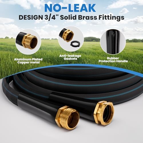 100FT Non-Expanding Garden Hose, Ultra Lightweight Water Hose, Kink-Free, Burst-Resistant, Durable & Flexible Hose, All-Weather Outdoor Hose for Lawn & Garden, Car Washing - Image 4