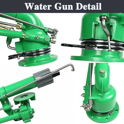 Farm Irrigation Sprinklers On Tripod Base, 360° Heavy-Duty Metal Impulse Sprinkler,Tripod Sprinkler, Large-Area Rotating Rocker Nozzle Lawn Sprayer, for Farms, Orchards - Image 6