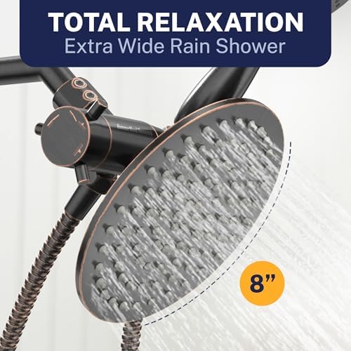 HammerHead Metal Dual Shower Head Combo With 3-Spray Handheld and Rainfall - Image 5
