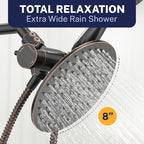 HammerHead Metal Dual Shower Head Combo With 3-Spray Handheld and Rainfall - Image 5